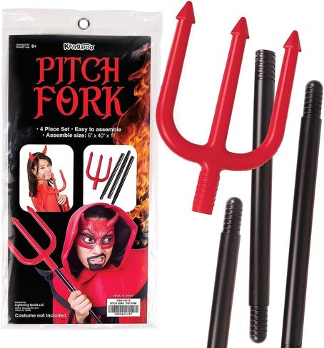 Kangaroo Devil Pitchfork، ملحقات أزياء الهالوين الشيطانية، شوكة حمراء ومقبض أسود، إكسسوارات أزياء الشيطان، دعامة شوكة عملاقة، طاقم عمل الشيطان للأطفال، إكسسوارات الشيطان للرجال، إكسسوارات الشيطان للأطفال in Kuwait