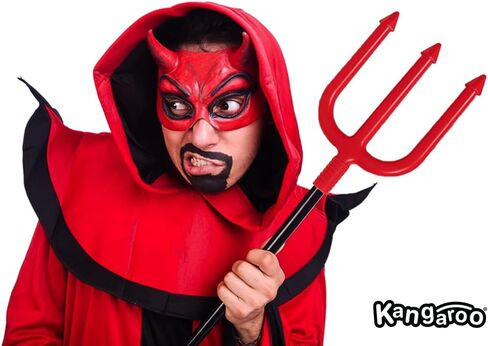 Kangaroo Devil Pitchfork، ملحقات أزياء الهالوين الشيطانية، شوكة حمراء ومقبض أسود، إكسسوارات أزياء الشيطان، دعامة شوكة عملاقة، طاقم عمل الشيطان للأطفال، إكسسوارات الشيطان للرجال، إكسسوارات الشيطان للأطفال in Kuwait