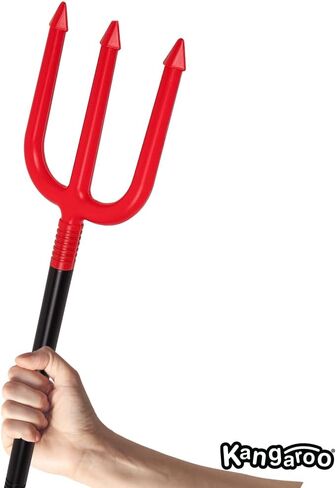 Kangaroo Devil Pitchfork، ملحقات أزياء الهالوين الشيطانية، شوكة حمراء ومقبض أسود، إكسسوارات أزياء الشيطان، دعامة شوكة عملاقة، طاقم عمل الشيطان للأطفال، إكسسوارات الشيطان للرجال، إكسسوارات الشيطان للأطفال in Kuwait