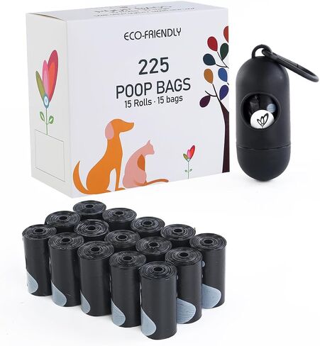 Yizepet Dog Poop Bag Holder with Dog Poop Bags, Leak Proof, Easy Twist Top for Refills,Unscented, 1 Dispenser and 15 Bags in Saudi Arabia