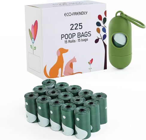 Yizepet Dog Poop Bag Holder with Dog Poop Bags, Leak Proof, Easy Twist Top for Refills,Unscented, 1 Dispenser and 15 Bags in Saudi Arabia