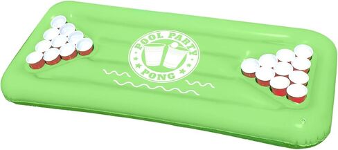 BigMouth Inc Beer Pong Pizza Raft, Fun Floating Pool Party Game for Adults, Built in Drink Holders in Kuwait