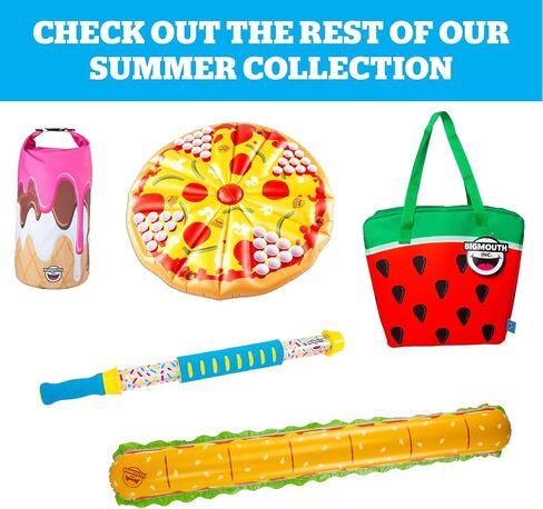 BigMouth Inc Beer Pong Pizza Raft, Fun Floating Pool Party Game for Adults, Built in Drink Holders in Kuwait