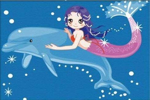Diy oil painting, paint by number kits for kids - Mermaid 20X30cm. in Kuwait