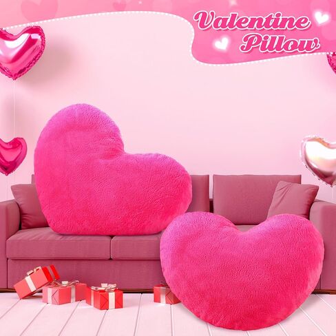 Christmas 41 Inch Heart Shaped Pillow Plush Giant Heart Pillow Huge Heart Throw Pillow Decorative Heart Plush Cushion for Room Sofa Car Chair Women Valentine's Day Gift(Bright Pink) in Saudi Arabia