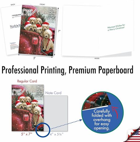 مجموعة من 12 بطاقة تهنئة للكلاب من شركة The Best Card Company مع مظاريف مقاس 5 × 7 بوصة (تصميم واحد، 12 لكل منها) جرو شاحنة حمراء - ذهبي C3375BXSG-B12x1 in Saudi Arabia