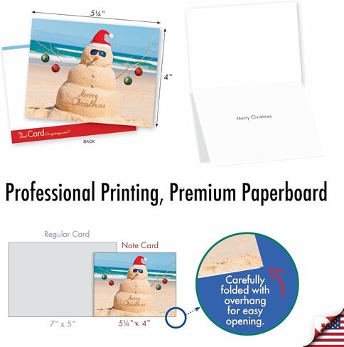 The Best Card Company - مجموعة متنوعة من 20 بطاقة عيد الميلاد على الشاطئ (10 تصميمات، 2 لكل منها) مع مغلفات، بطاقة ملاحظات للطقس الدافئ (4 × 5.12 بوصة) - Season's Beachin AM6651XSG-B2x10 in Saudi Arabia