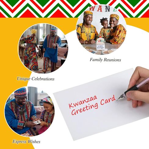 Sabary 12 Pcs Kwanzaa Greeting Card African American Annual Celebration Card with 12 White Envelopes Holiday Candle Kwanzaa Cards for African American, 5 x 7 Inches in Kuwait