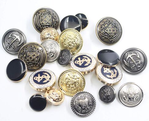 KENDANY 11 Piece Metal Blazer Button Set - for Blazer, Suits, Sport Coat, Uniform, Jacket (Gold 15mm 20mm) in Saudi Arabia