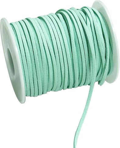 Leather Cord, 3mm Faux Leather String, Flat Suede Leather Straps Thin Leather Lace for Bracelets, Necklaces, Jewelry Making Art Crafts and Gift Wapping(50 Yards) (Light Brown-1PCS) in Saudi Arabia