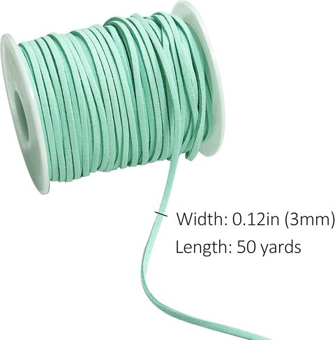 Leather Cord, 3mm Faux Leather String, Flat Suede Leather Straps Thin Leather Lace for Bracelets, Necklaces, Jewelry Making Art Crafts and Gift Wapping(50 Yards) (Light Brown-1PCS) in Saudi Arabia