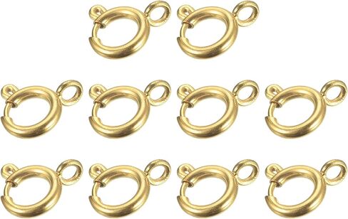 uxcell Spring Ring Clasps, 10Pcs 8mm Stainless Steel Round Open Spring Ring Clasps Connectors for DIY Necklace Bracelets Jewelry Making, Silver Tone in Saudi Arabia