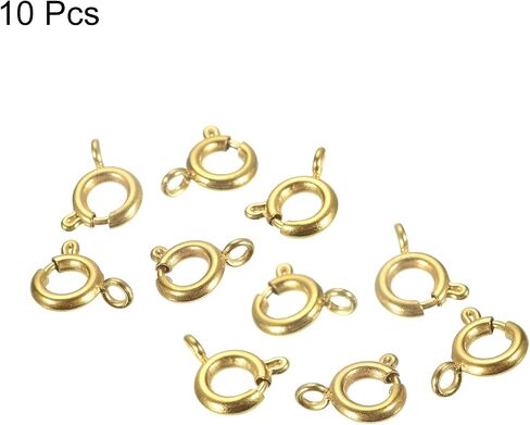 uxcell Spring Ring Clasps, 10Pcs 8mm Stainless Steel Round Open Spring Ring Clasps Connectors for DIY Necklace Bracelets Jewelry Making, Silver Tone in Saudi Arabia