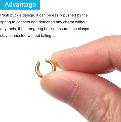 uxcell Spring Ring Clasps, 10Pcs 8mm Stainless Steel Round Open Spring Ring Clasps Connectors for DIY Necklace Bracelets Jewelry Making, Silver Tone in Saudi Arabia