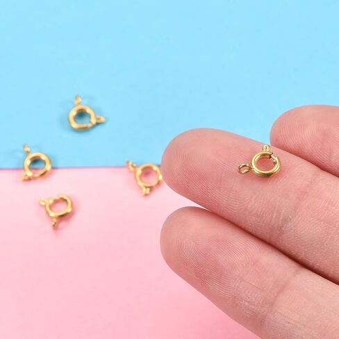 uxcell Spring Ring Clasps, 10Pcs 8mm Stainless Steel Round Open Spring Ring Clasps Connectors for DIY Necklace Bracelets Jewelry Making, Silver Tone in Saudi Arabia