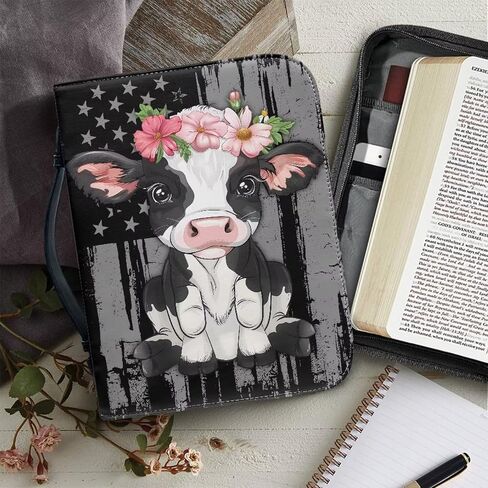 Cherry Blossom Hummingbird Printed Bible Case Covers PU Leather Bible Carrying Holder Bag with Handle and Zipper Pocket Bible Cover, XL in Saudi Arabia