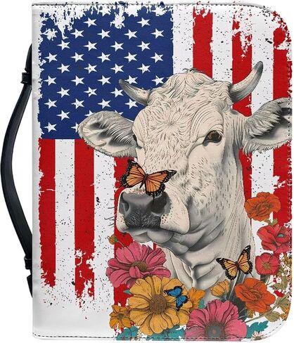 Cherry Blossom Hummingbird Printed Bible Case Covers PU Leather Bible Carrying Holder Bag with Handle and Zipper Pocket Bible Cover, XL in Saudi Arabia