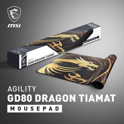 MSI Gaming XXL Ultra-Smooth Silk Low-Friction Textile Surface Non-Slip Natural Rubber Base 3mm Thick Gaming Mouse Pad (Agility G D80 Dragon TIAMAT) in Saudi Arabia