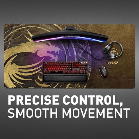 MSI Gaming XXL Ultra-Smooth Silk Low-Friction Textile Surface Non-Slip Natural Rubber Base 3mm Thick Gaming Mouse Pad (Agility G D80 Dragon TIAMAT) in Saudi Arabia