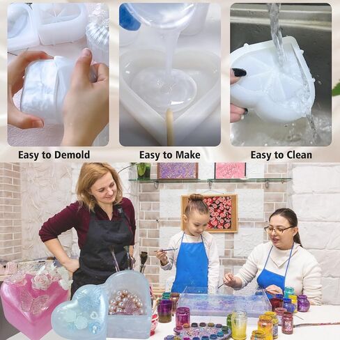 2 Pcs Stripe Jar Resin Molds with Lids,Large Candle Jar Silicone Molds Epoxy Planter Pot Moulds for DIY Jewelry Storage Box, Concrete Candle Vessel, Pen Holder in Saudi Arabia