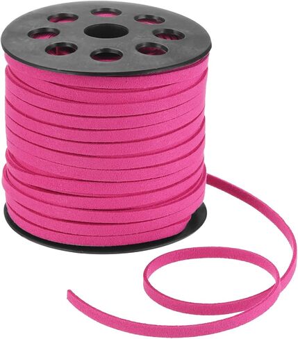 DMiotech Faux Suede Leather Cord 5mm x 50 Yards Flat Leather String Thin Leather Strip Lace for Necklace Bracelet Beading Jewelry Making Arts Crafts (Yellow, 45m) in Kuwait