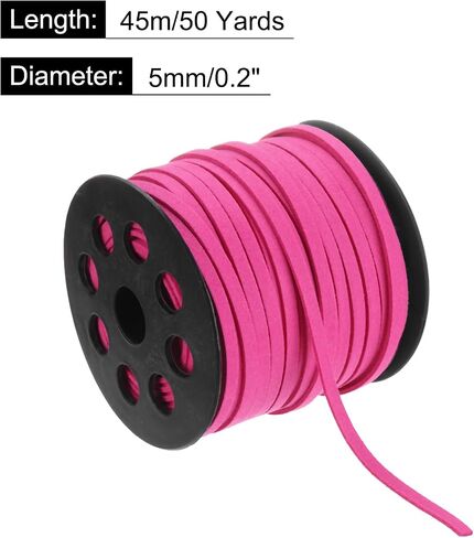 DMiotech Faux Suede Leather Cord 5mm x 50 Yards Flat Leather String Thin Leather Strip Lace for Necklace Bracelet Beading Jewelry Making Arts Crafts (Yellow, 45m) in Kuwait