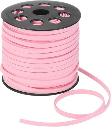 DMiotech Faux Suede Leather Cord 5mm x 50 Yards Flat Leather String Thin Leather Strip Lace for Necklace Bracelet Beading Jewelry Making Arts Crafts (Yellow, 45m) in Kuwait