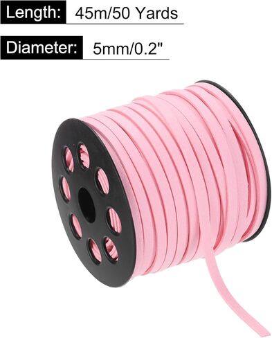 DMiotech Faux Suede Leather Cord 5mm x 50 Yards Flat Leather String Thin Leather Strip Lace for Necklace Bracelet Beading Jewelry Making Arts Crafts (Yellow, 45m) in Kuwait