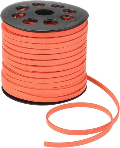 DMiotech Faux Suede Leather Cord 5mm x 50 Yards Flat Leather String Thin Leather Strip Lace for Necklace Bracelet Beading Jewelry Making Arts Crafts (Yellow, 45m) in Kuwait