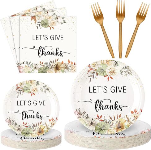 96 قطعة من أدوات مائدة الحفلات من Yungyan، ديكورات عيد الشكر، زينة حفلات عيد الشكر، أطباق حفلات الأصدقاء، الشوك والمناديل الخريفية، أطباق القرع الزهرية لـ 24 ضيفًا in Kuwait
