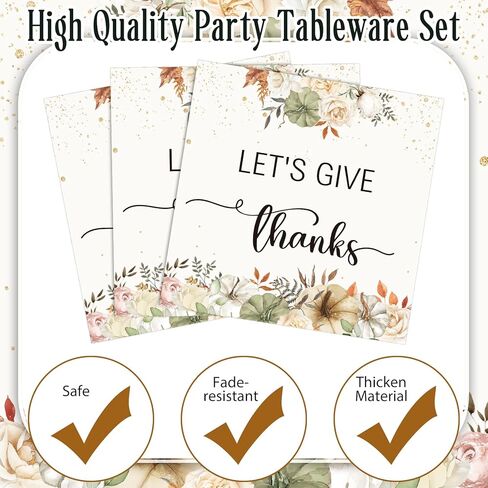 96 قطعة من أدوات مائدة الحفلات من Yungyan، ديكورات عيد الشكر، زينة حفلات عيد الشكر، أطباق حفلات الأصدقاء، الشوك والمناديل الخريفية، أطباق القرع الزهرية لـ 24 ضيفًا in Kuwait