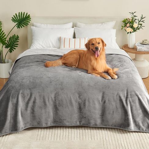 Waterproof Blanket 60"x80" for Adults, Reversible Waterproof Bed Cover for Dogs Cats Pets, Soft Leakproof Blanket for Bed Couch Sofa Furniture Protector, Dark Purple/Light Purple in Saudi Arabia