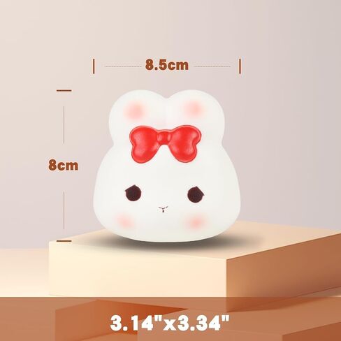 Anboor Squishies Rabbit Toy,3.2 Inches Animal Squish Slow Rising Bunny Toy Kawaii Squeeze Toy Stress Relief Animal Toys for Kids Adult Birthday in Saudi Arabia