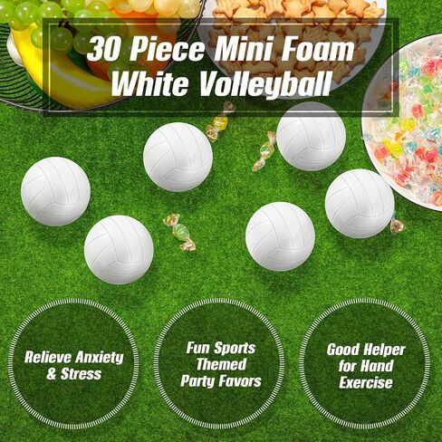 30 Pieces Mini Volleyball Stress Balls 2.36 Inch Foam Sports Balls Tiny Volleyball Toys for Children for Stress Relief, Party Favor Toys, Ball Games in Saudi Arabia