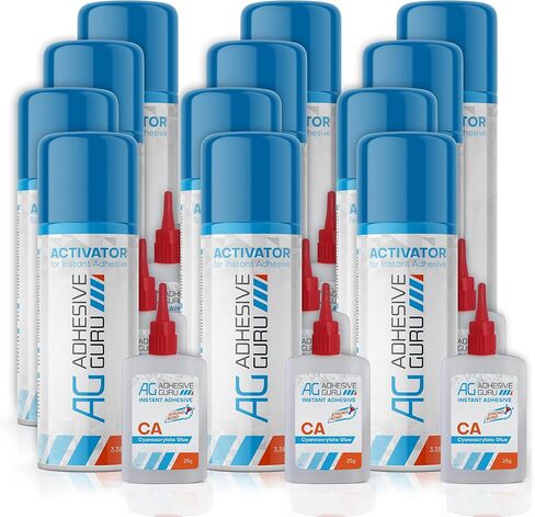 Adhesive Guru CA Glue with Activator Woodworking (0.9 oz - 3.38 fl oz) Ca Glue for Woodworking, Cyanoacrylate Glue and Activator in Kuwait