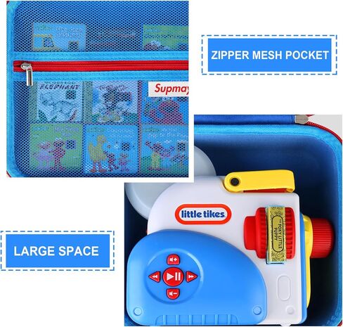 Hard Carrying Case for Little Tikes Story Dream Machine Starter Set, Toys Storage Holder for Little Tikes with Zipper Mesh Pocket fit Many Story Collection, Storytime/Little Golden Book, Blue in Saudi Arabia