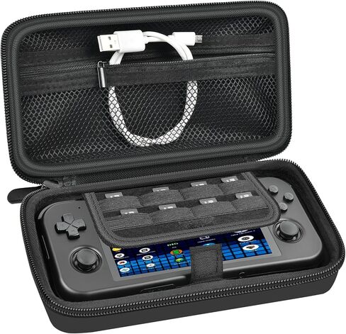 حقيبة حمل ANKHOH لوحدة التحكم المحمولة بجيب Retroid 3 Plus Retro Game، وحدة تحكم متعددة المحاكاة، منظم حامل تخزين السفر للبطارية والملحقات - أسود (صندوق فقط) in Kuwait