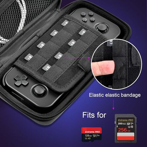 حقيبة حمل ANKHOH لوحدة التحكم المحمولة بجيب Retroid 3 Plus Retro Game، وحدة تحكم متعددة المحاكاة، منظم حامل تخزين السفر للبطارية والملحقات - أسود (صندوق فقط) in Kuwait