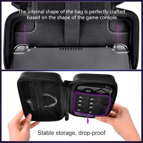 حقيبة حمل ANKHOH لوحدة التحكم المحمولة بجيب Retroid 3 Plus Retro Game، وحدة تحكم متعددة المحاكاة، منظم حامل تخزين السفر للبطارية والملحقات - أسود (صندوق فقط) in Kuwait