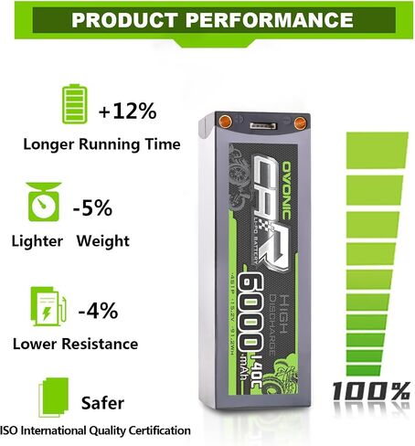 OVONIC 4S LiPo Battery 6000mAh 15.2V High Voltage 140C RC Battery with 5mm Bullet to EC5 Connector (2 Pack) in Saudi Arabia