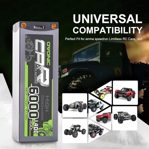 OVONIC 4S LiPo Battery 6000mAh 15.2V High Voltage 140C RC Battery with 5mm Bullet to EC5 Connector (2 Pack) in Saudi Arabia