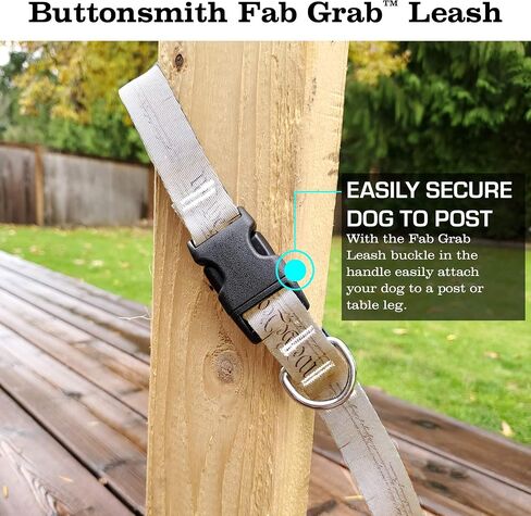 Buttonsmith Old Glory Dog Leash - Fadeproof Permanently Bonded Printing, Extra Heavy Duty Quick Clasp - Made in The USA in Saudi Arabia