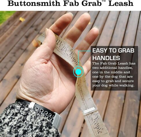 Buttonsmith Old Glory Dog Leash - Fadeproof Permanently Bonded Printing, Extra Heavy Duty Quick Clasp - Made in The USA in Saudi Arabia