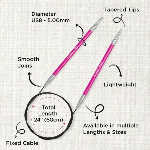 KnitPro Zing Fixed Circular Needles 40" (100cm) | US Size 7 (4.5mm) in Saudi Arabia