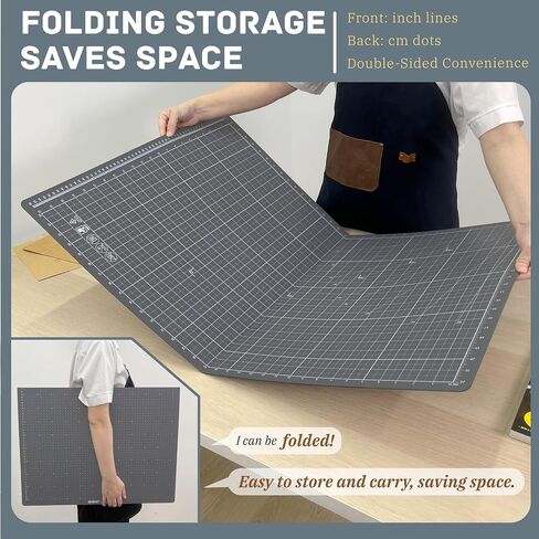 iMAT Flip Cutting Mat Note A1 (Inch Version), 24 x 36 in (60 x 90 cm), Foldable, Ideal for Crafts, Paper Cutting, Large Leather and Cloth Projects, Sketching, Drawing (Ash Grey) in Saudi Arabia