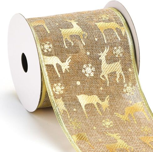 شريط سلكي لعيد الميلاد مقاس 4 بوصات، مقاس 4 بوصات × 10 ياردة (30 قدمًا)، فضي معدني، شريط خيش، شريط سلكي عريض للغاية لعيد الميلاد لتنورة الشجرة، تزيين الدرج، القوس العلوي in Kuwait