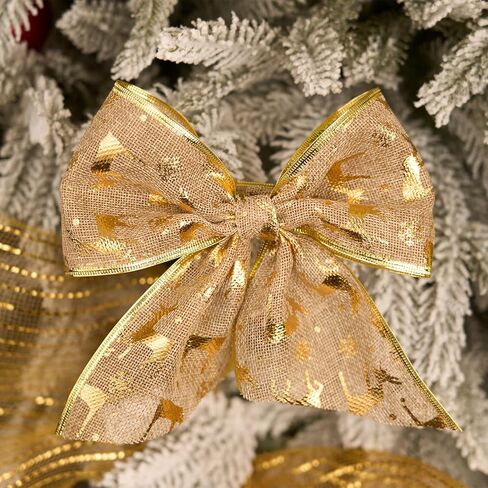 شريط سلكي لعيد الميلاد مقاس 4 بوصات، مقاس 4 بوصات × 10 ياردة (30 قدمًا)، فضي معدني، شريط خيش، شريط سلكي عريض للغاية لعيد الميلاد لتنورة الشجرة، تزيين الدرج، القوس العلوي in Kuwait