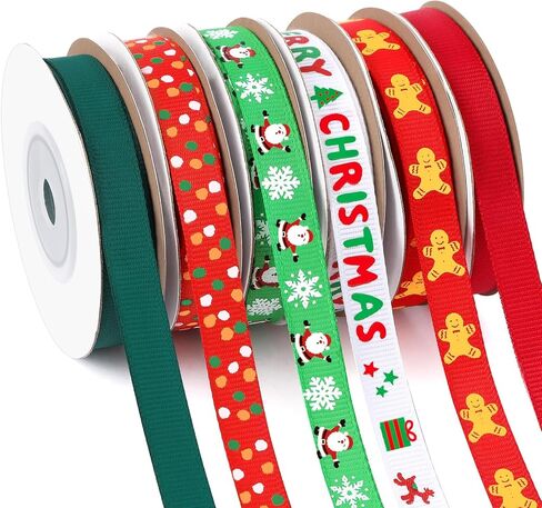 شريط DECYOOL Valentine، 6 لفات 60 ياردة أشرطة Grosgrain لعيد الحب بعرض 10 مم شريط طباعة قلب الحب لتغليف الهدايا وديكورات المنزل والحرف اليدوية in Kuwait