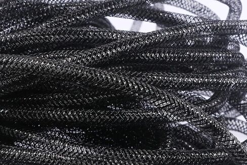 YYCRAFT Deco Mesh Tubing Flex 8mm x 25 Yards with Metallic Foil,Red in Kuwait