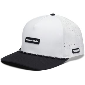 Golf Hat for Men - Golf Snapback - Fun Hat for Golfing - Rope Snapback Golf Hat for Men and Women - Make More Birdies White/Black